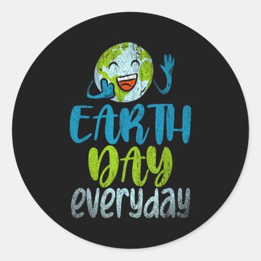 Aardedag elke dag planeetjubileum grappige aarde ronde sticker (Voorkant)