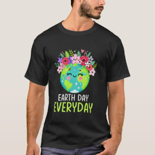 Aardedag Elke Dag Schattige Aarde Bloem Kinderen M T-shirt