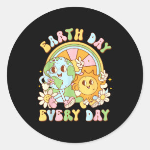 Aardedag elke dag T-shirt Kinderen Milieu Aarde Ronde Sticker