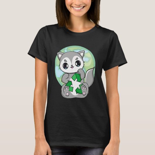 Aardedag Elke Dag Wolf En Recycle T-shirt (Voorkant)