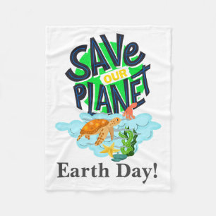 Aardedag elke dag word groen, onze planeet redden fleece deken