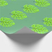 Aardedag Groene Bladeren  Cadeaupapier (Hoek)