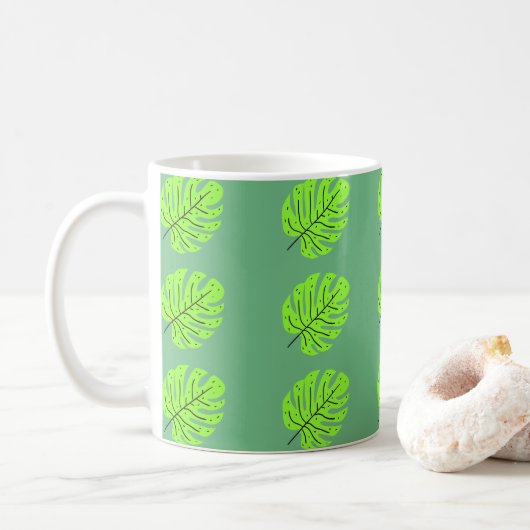 Aardedag Groene Bladeren Koffiemok (Met donut)