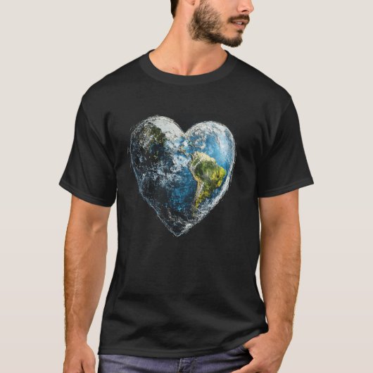 Aardedag Hart Planeet Milieubewustzijn Cli T-shirt (Voorkant)