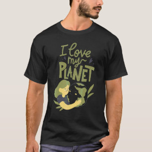 Aardedag Ik hou van mijn planeet Pro Milieu Natuur T-shirt