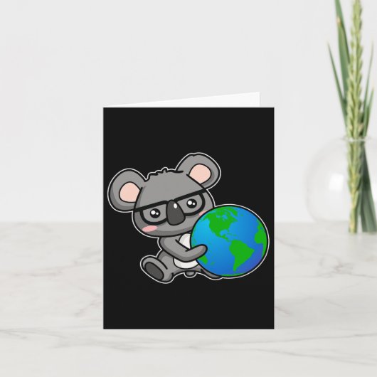Aardedag Koala Beer Cadeau Ontwerp Kaart (Voorkant)