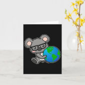 Aardedag Koala Beer Cadeau Ontwerp Kaart (Gele Bloem)