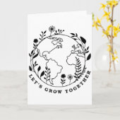 Aardedag Laten we samen groeien Kaart (Gele Bloem)