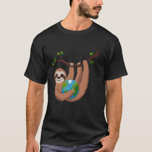 Aardedag Luiaard Knuffelt Planeet Milieuvriendelij T-shirt