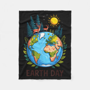 Aardedag planeet natuur groene planeet aarde redde fleece deken