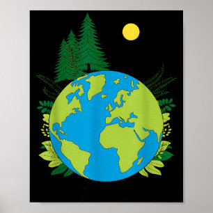 Aardedag planeet natuur groene planeet aarde redde poster