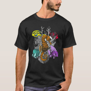Aardedag Red Coral Riffen Zee Vis Zeepaard Kust T-shirt