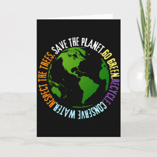 Aardedag Save The Planet Go Green T-shirt Kaart