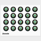 Aardedag Schattige Aardedag Ronde Sticker (Vel)