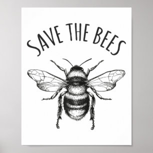 Aardedag Sla onze planeet onze bijen T-shirt Pr Poster