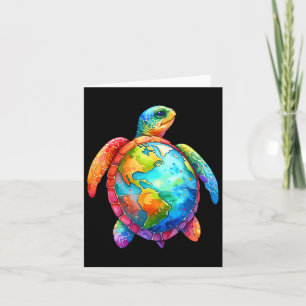 Aardedag T-shirt Zeeschildpad Red de Planeet Vrouw Kaart