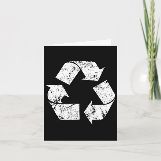 Aardedag Vintage Witte Recycling Symbool Kaart (Voorkant)