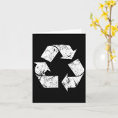 Aardedag Vintage Witte Recycling Symbool Kaart (Gele Bloem)