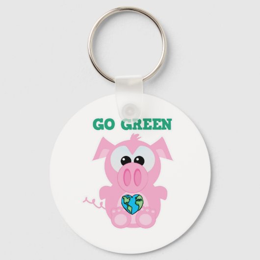 Aardedag Word groen varken Goofkins Sleutelhanger (Voorkant)