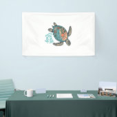 Aardedag Zee Schildpad Vintage Gravure Shirt Ontwe Spandoek (Beurs)