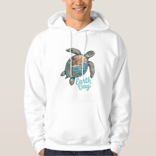 Aardedag Zeeschildpad Vintage Gravure Shirt Ontwer