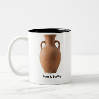 Aardemug met Aardse Tinten, Rustieke Koffiekop Tweekleurige Koffiemok