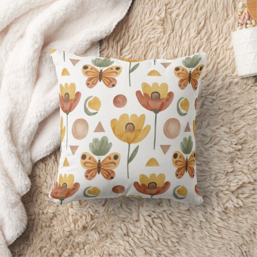 aarden bloemblaadjes en vleugels kussen (Deken)