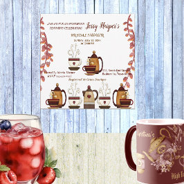 Aarden theepot Afternoon Tea Party Bruidsdouche Kaart