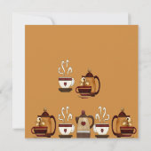 Aarden Theepot Afternoon Tea Party Bruidsfeest Kaart (Achterkant)