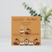 Aarden Theepot Afternoon Tea Party Bruidsmeisjes B Kaart (Staand voorkant)