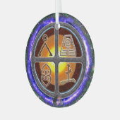 Aardetekens Glas Ornament (Voorkant links)