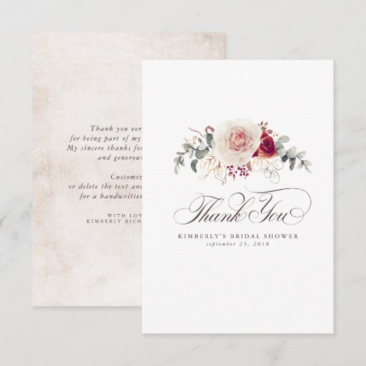 Aardetint bloemen Elegant Klein Bedankt (Voorkant / Achterkant)