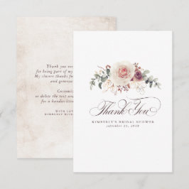 Aardetint bloemen Elegant Kleine Dank Je Bedankkaart