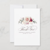 Aardetint Bloemen Elegante Kleine Dank Je Bedankkaart (Voorkant)