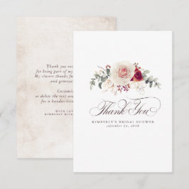 Aardetint Bloemen Elegante Kleine Dank Je Bedankkaart
