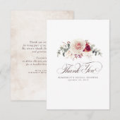 Aardetint Bloemen Elegante Kleine Dankjewel Bedankkaart (Voorkant / Achterkant)