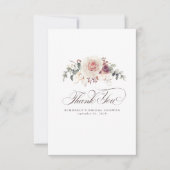 Aardetint Bloemen Elegante Kleine Dankjewel Bedankkaart (Voorkant)