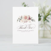 Aardetint Bloemen Elegante Kleine Dankjewel Bedankkaart (Staand voorkant)