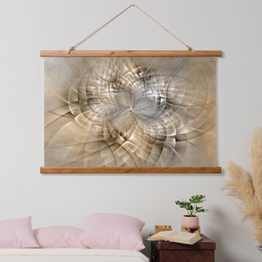 Aardetinten Abstracte Moderne Fractale Kunst Textu Hangend Wandkleed (Slaapkamer)