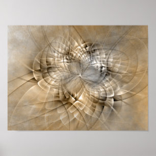 Aardetinten Abstracte Moderne Fractale Kunst Textu Poster