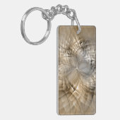 Aardetinten Abstracte Moderne Fractale Kunst Textu Sleutelhanger (Voorkant Links)