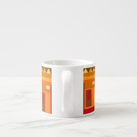 Aardetinten abstracte patroonespresso mok (Achterkant)