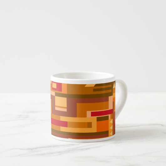 Aardetinten abstracte patroonespresso mok (Voorkant rechts)