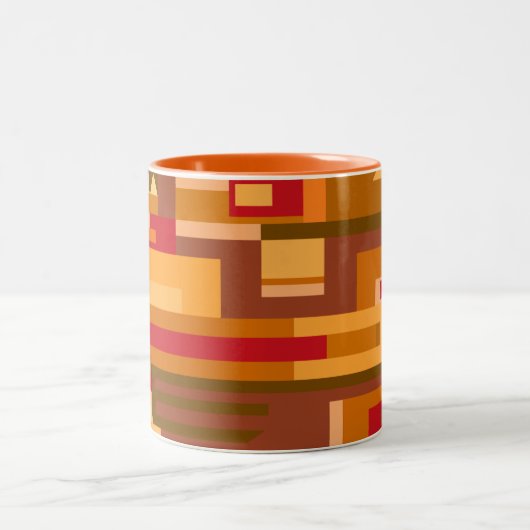 Aardetinten abstracte patroonpatroon mok (Center)