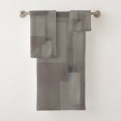 Aardetinten abstracte vierkanten bad handdoek (Insitu)