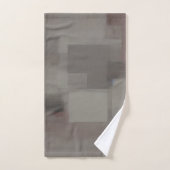 Aardetinten abstracte vierkanten bad handdoek (Handdoek)