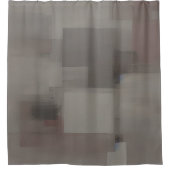 Aardetinten abstracte vierkanten douchegordijn (Voorkant)