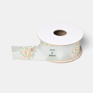 Aardetinten Bloemen Boho Elegante Saliegroen Grosgrain Lint
