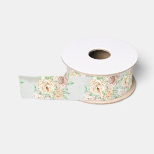 Aardetinten Bloemen Boho Elegante Saliegroen Grosgrain Lint
