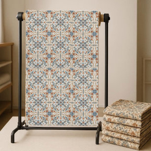 Aardetinten Boho Bloemmotief Minimalistische Chic Stof